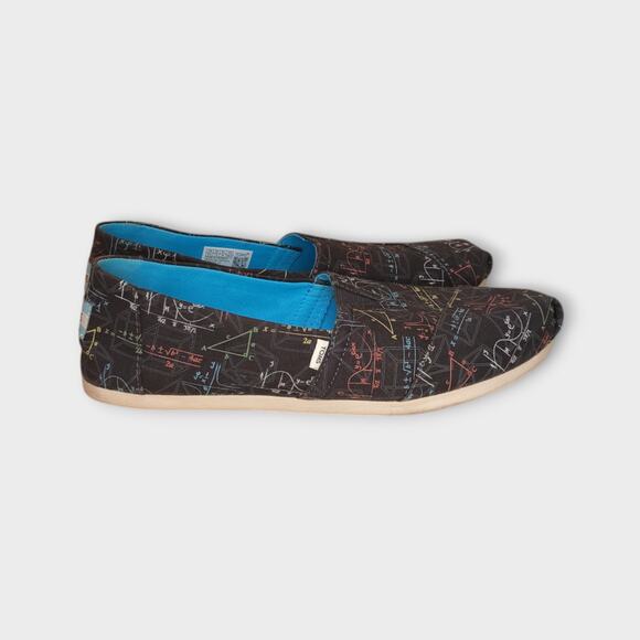 Womens TOMS Alpargata Cloudbound Slip On Shoes Black With Math Print Size 9.5 - Picture 5 of 11